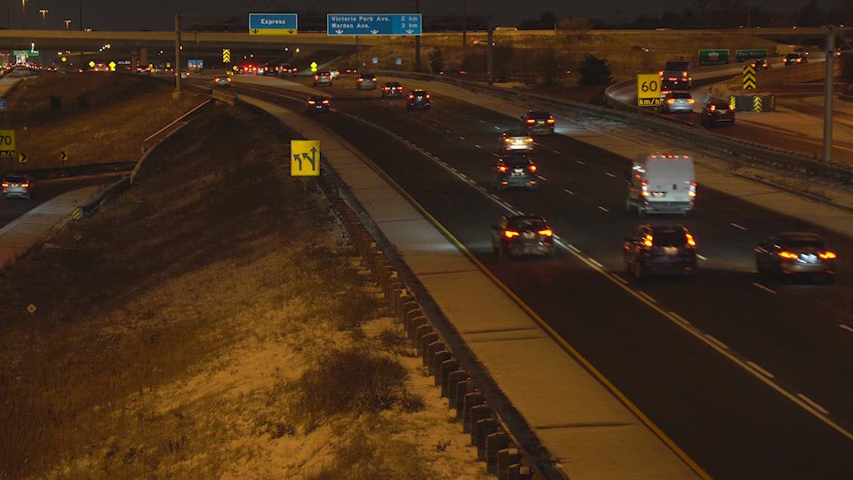 Highway Traffic Security Camera Night